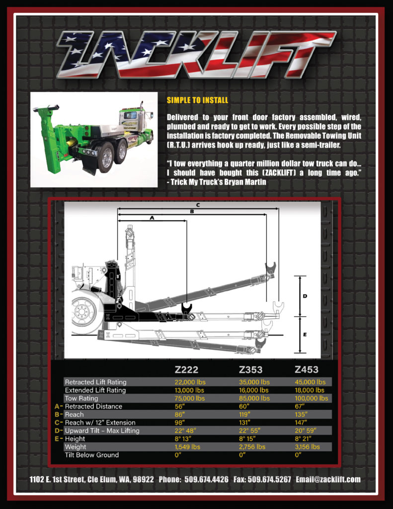 Zack Lift Z2222 Eastern Wrecker Sales Inc
